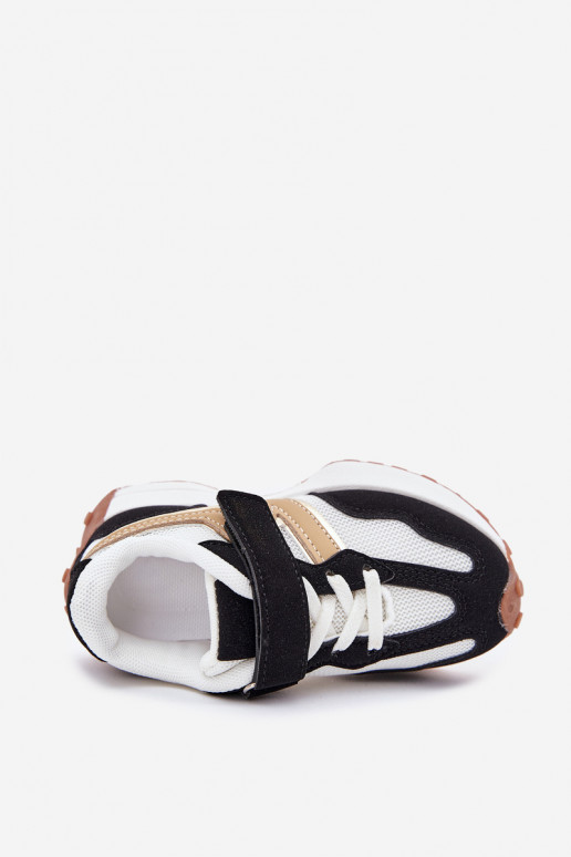 Scarpe modello sneakers Infantile con chiusure adesive Bianco-colore nero Tezzu