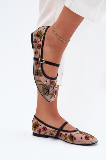 Ballerine Z Haftem I Strisceem colore nero Lilindraen
