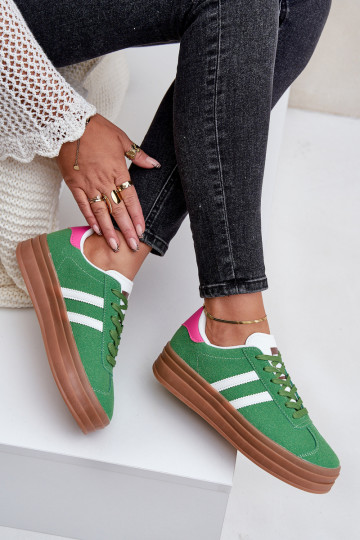 Sneakers da donna con piattaforma Egelia verdi
