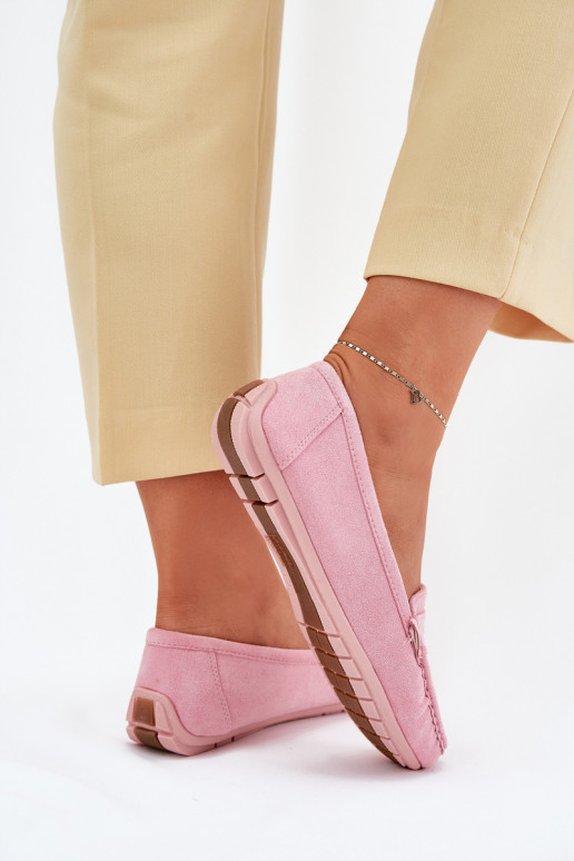 Mocassini eleganti in camoscio Tonalità rosa chiaro Lenvie