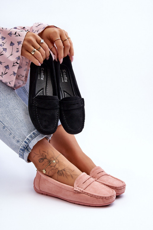 Mocassini eleganti in camoscio Tonalità rosa chiaro Lenvie