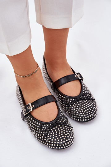 Ballerine decorate con fiocchi e nastri Zdivisa nere