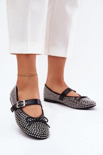 Ballerine decorate con fiocchi e nastri Zdivisa nere 2