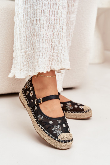 griglia espadrillas Z Haftem con una piattaforma colore nero Laxisa