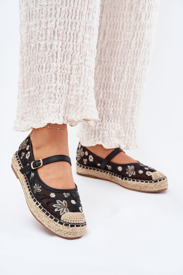 griglia espadrillas Z Haftem con una piattaforma colore nero Laxisa 2