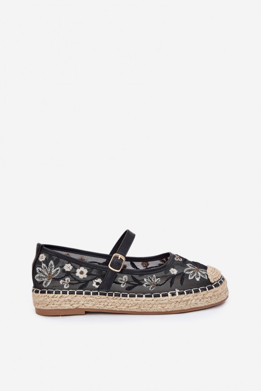 griglia espadrillas Z Haftem con una piattaforma colore nero Laxisa