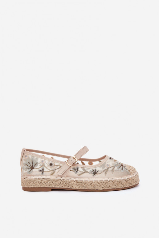griglia espadrillas Z Haftem con una piattaforma beige Laxisa