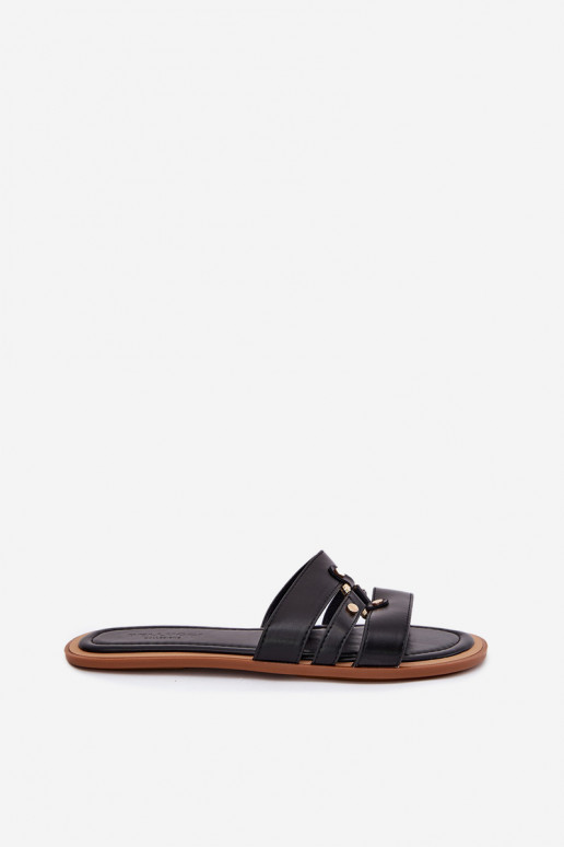 isoscele Pantofole da donna Ze colore doratom Detalem colore nero Noroti