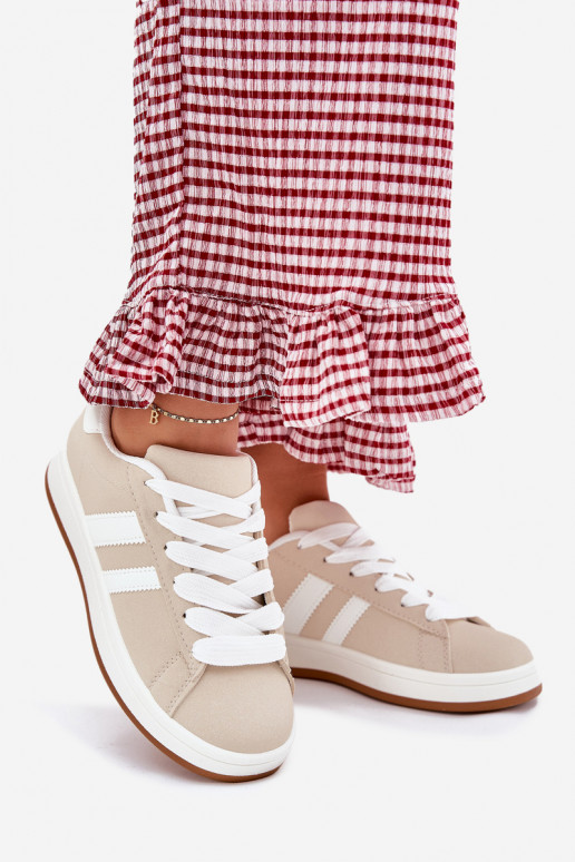 scarpe da ginnastica Scarpe modello sneakers Femminile in ecopelle beige Ravina