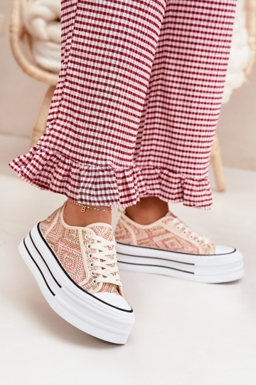 Basso Scarpe per il tempo libero con una piattaforma colore rosa Melina