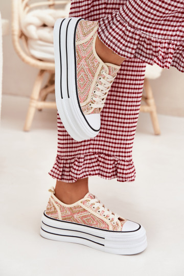 Basso Scarpe per il tempo libero con una piattaforma colore rosa Melina 2