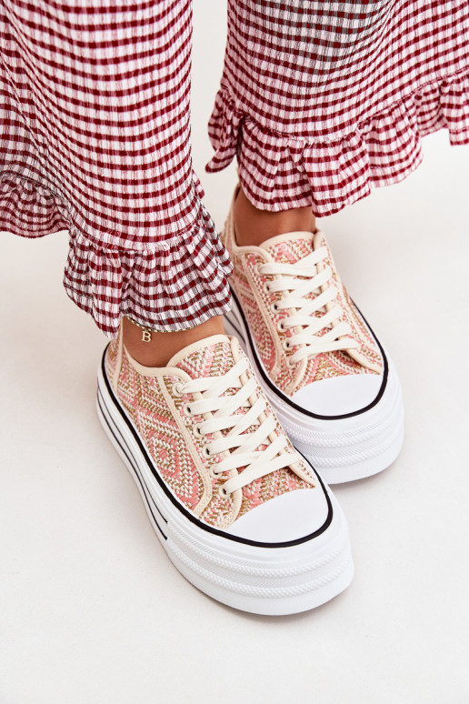 Basso Scarpe per il tempo libero con una piattaforma colore rosa Melina