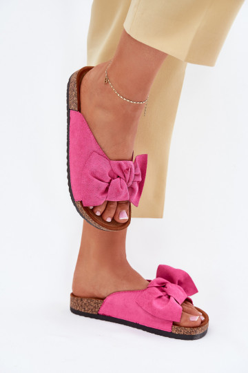 Pantofole da donna Su suola in sughero Kokardką colore rosa Seressa
