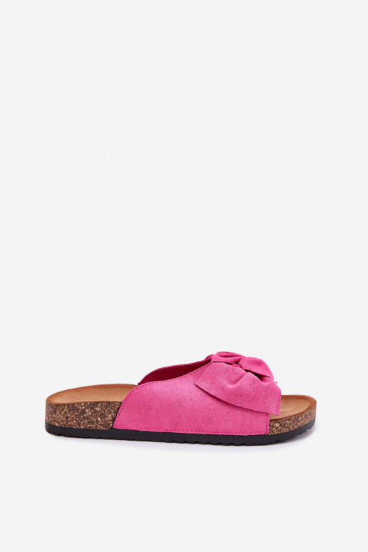Pantofole da donna Su suola in sughero Kokardką colore rosa Seressa