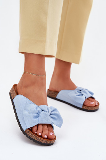 Pantofole da donna Su suola in sughero Kokardką colore blu Seressa 2