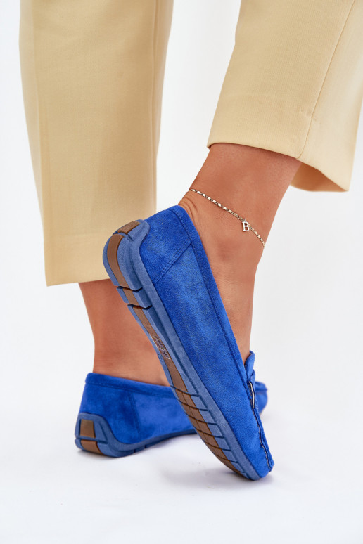 Mocassini eleganti in camoscio blu cobalto Lenvie Mocassini eleganti in camoscio blu cobalto Lenvie