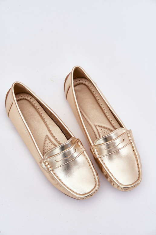 Femminile Eko Pelle Mocassini colore dorato Lenvie