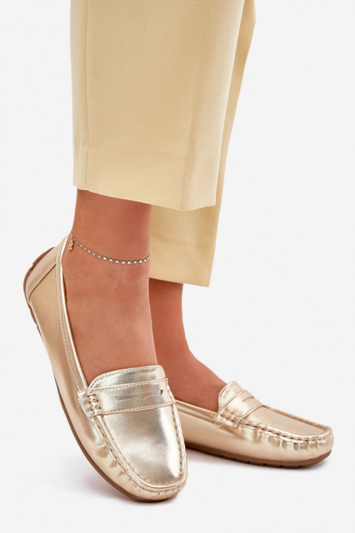 Femminile Eko Pelle Mocassini colore dorato Lenvie