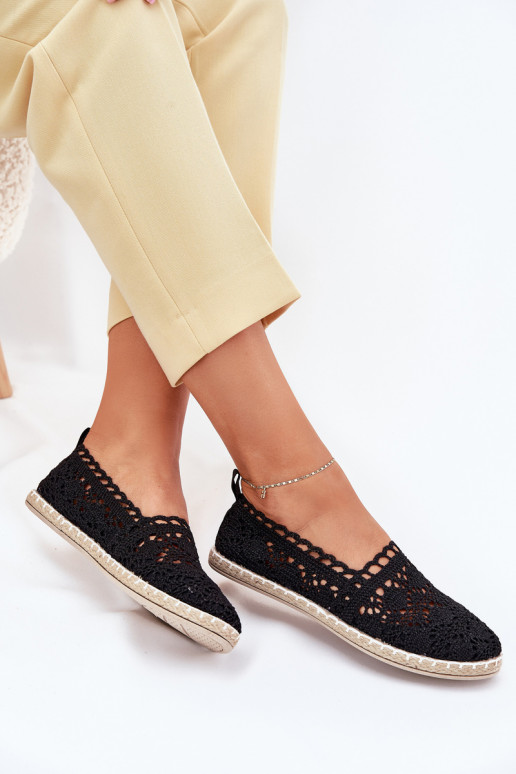 espadrillas in pizzo Femminile colore nero Adelira