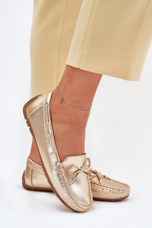 Femminile Eko Pelle Mocassini colore dorato Si Passione Femminile Eko Pelle Mocassini colore dorato Si Passione