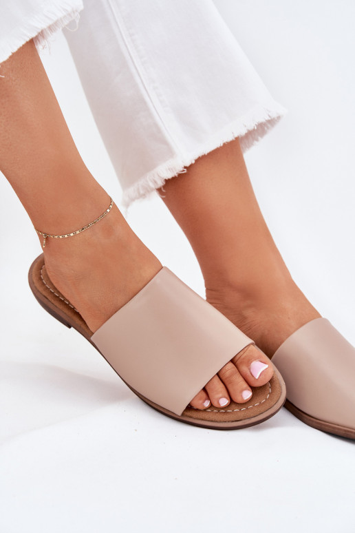Femminile La pelle è liscia Pantofole beige Cerise