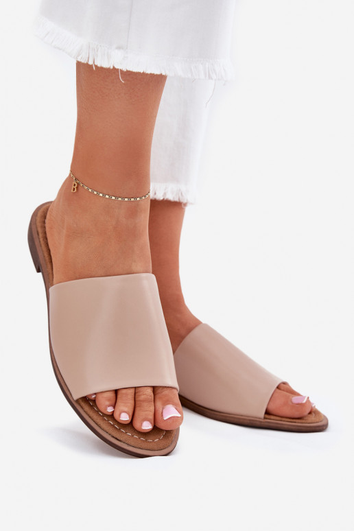 Femminile La pelle è liscia Pantofole beige Cerise