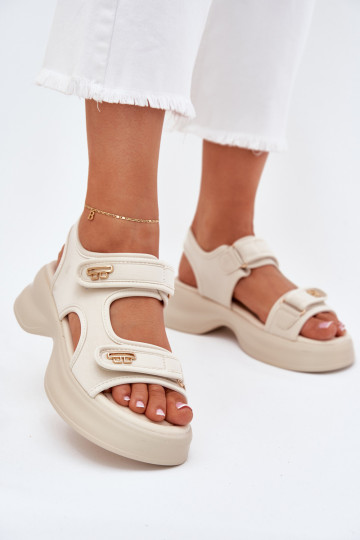 Sandali da donna con dettagli color oro Luvira color sabbia