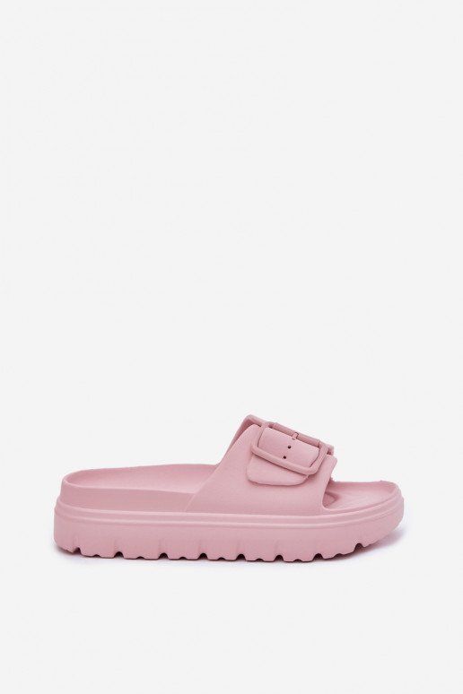 Pantofole da donna Pantofole leggere con una piattaforma con fibbie colore rosa Viasara Pantofole da donna Pantofole leggere con una piattaforma con fibbie colore rosa Viasara