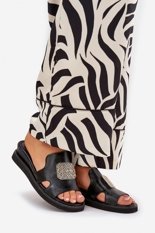 Ciabatte nere colorate da donna con... Ciabatte nere colorate da donna con...