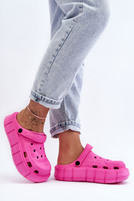 Infradito tipo Crocs con plateau rialzato colore rosa Beckett