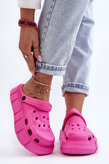 Infradito tipo Crocs con plateau rialzato colore rosa Beckett 2