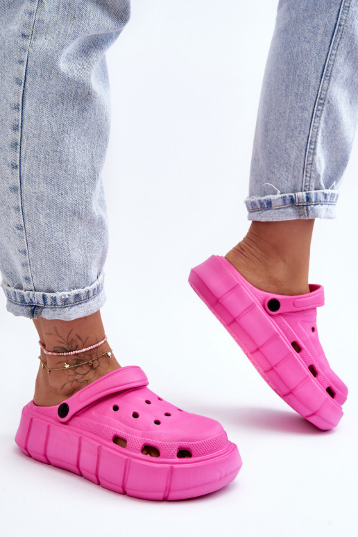 Infradito tipo Crocs con plateau rialzato colore rosa Beckett