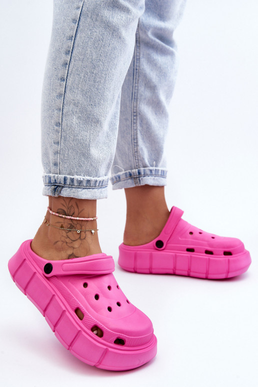 Infradito tipo Crocs con plateau rialzato colore rosa Beckett