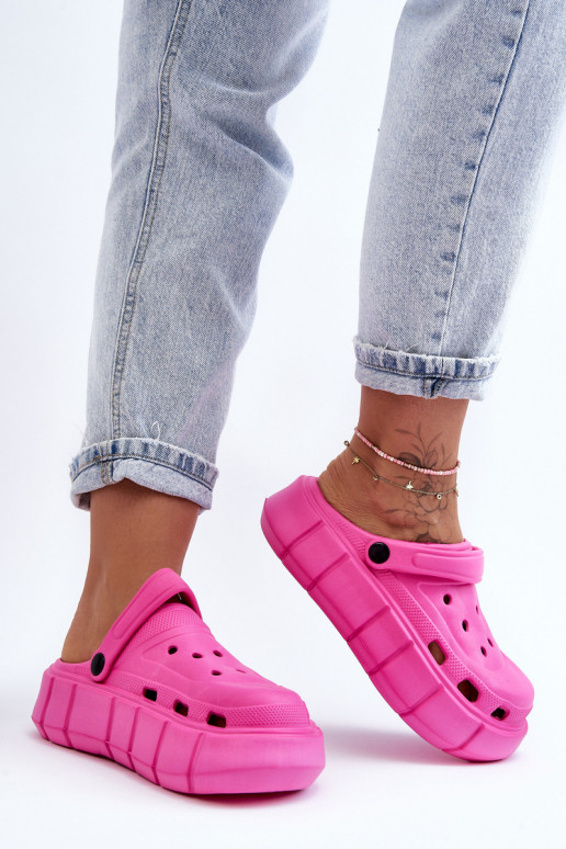 Infradito tipo Crocs con plateau rialzato colore rosa Beckett