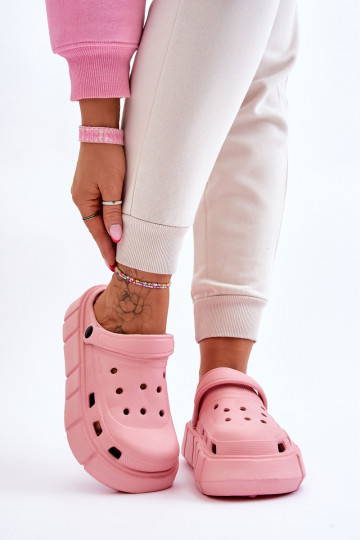 Infradito tipo Crocs con plateau rialzato colore rosa Beckett
