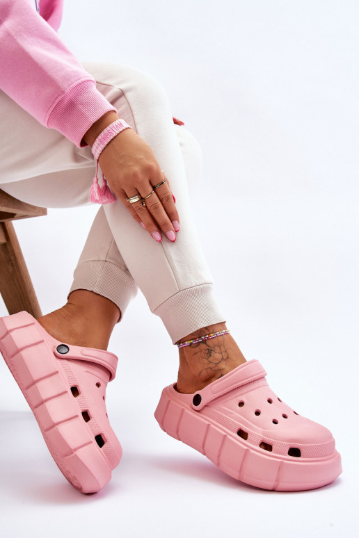 Infradito tipo Crocs con plateau rialzato colore rosa Beckett