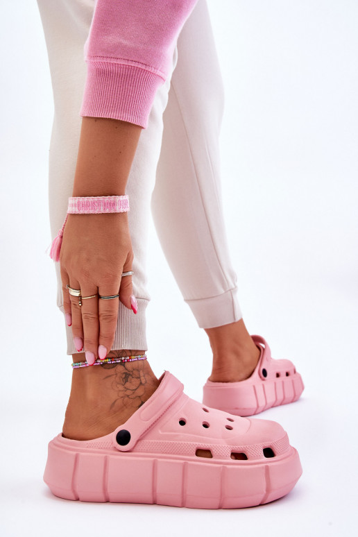 Infradito tipo Crocs con plateau rialzato colore rosa Beckett