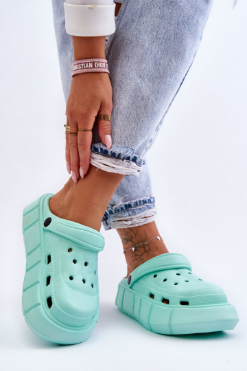 Infradito tipo Crocs con plateau rialzato colore menta Beckett