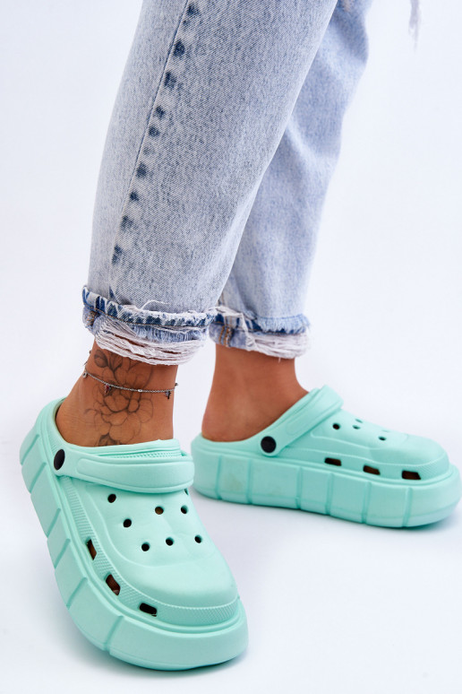 Infradito tipo Crocs con plateau rialzato colore menta Beckett