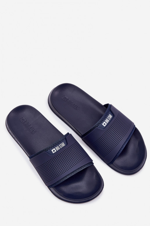 Ciabatte da uomo leggere Big Star NN174696 blu scuro