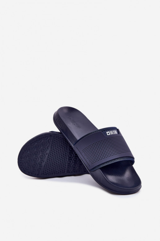 Ciabatte da uomo leggere Big Star NN174696 blu scuro