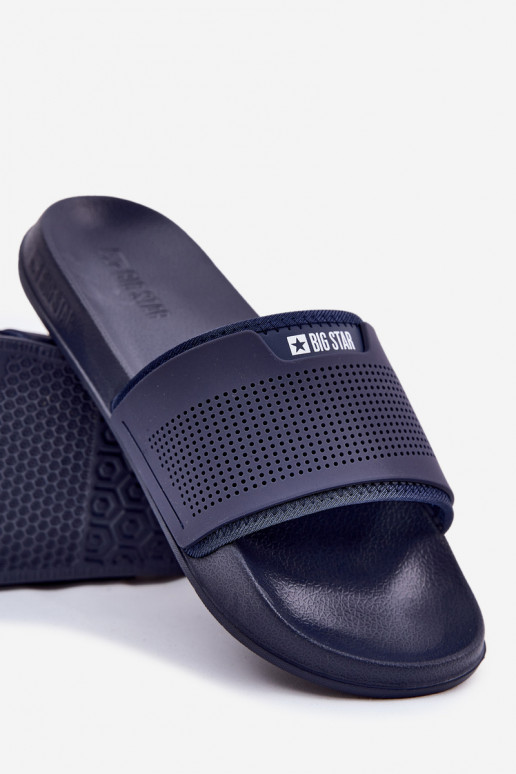 Ciabatte da uomo leggere Big Star NN174696 blu scuro