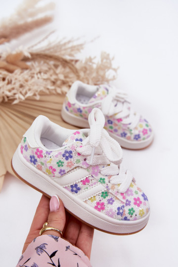 Scarpe sportive lucide Infantile Nei fiori Colore bianco Tessina