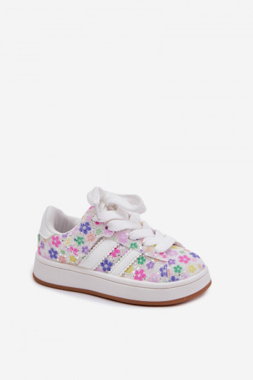 Scarpe sportive lucide Infantile Nei fiori Colore bianco Tessina 2