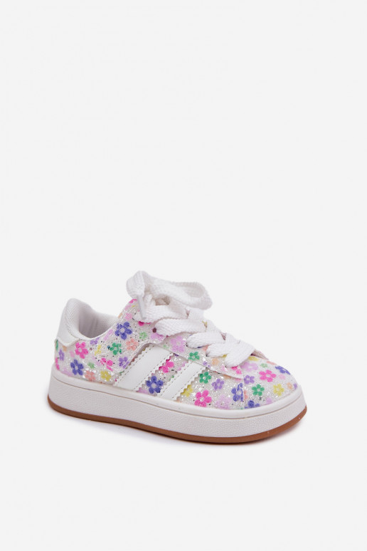 Scarpe sportive lucide Infantile Nei fiori Colore bianco Tessina