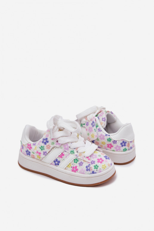 Scarpe sportive lucide Infantile Nei fiori Colore bianco Tessina