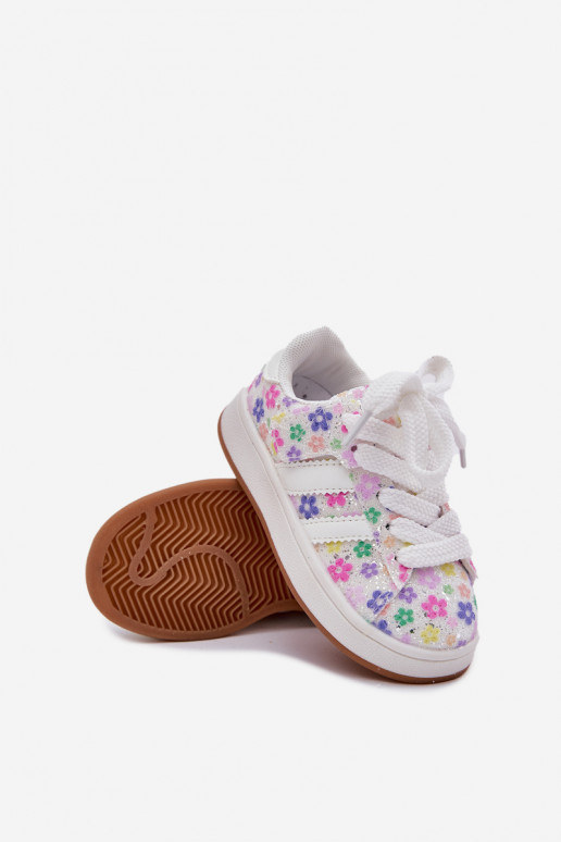 Scarpe sportive lucide Infantile Nei fiori Colore bianco Tessina