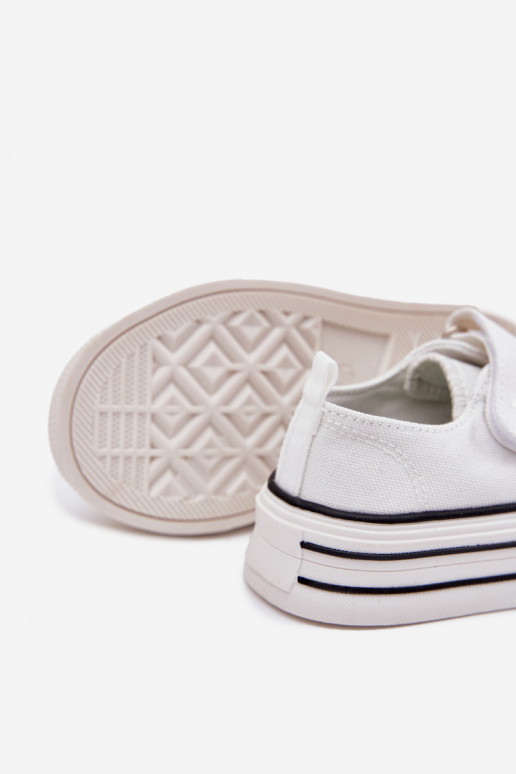 Infantile scarpe casual Ze Złotą Przypinką Orsi di peluche Colore bianco Solena