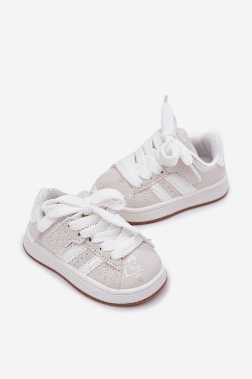 scarpe da ginnastica Scarpe modello sneakers Infantile con i cuori Colore bianco Mirelle