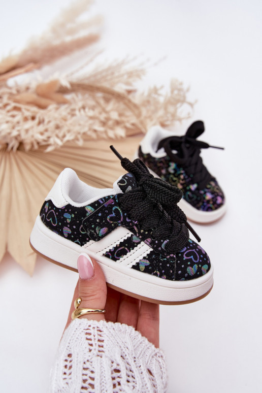 scarpe da ginnastica Scarpe modello sneakers Infantile con i cuori colore nero Mirelle